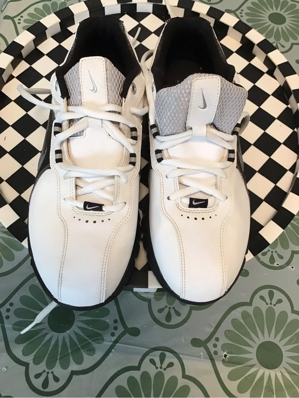 Nike DuraSport Power Channel Tac Golf Shoes Men’s 7 white black soft spikes